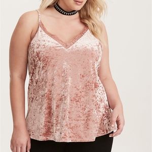 Torrid Lace Trim Velvet Cami